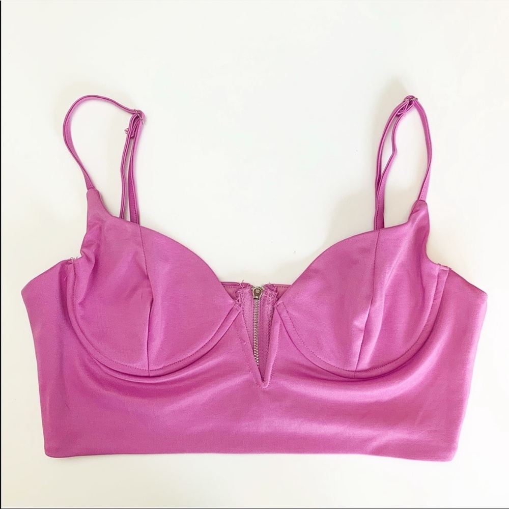 Bustier deep V-neck purple plunge bralette